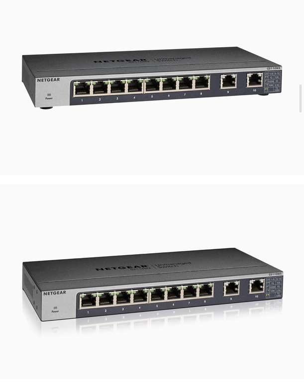 NETGEAR GS110MX 10-poorts Gigabit/10G Ethernet LAN unmanaged switch