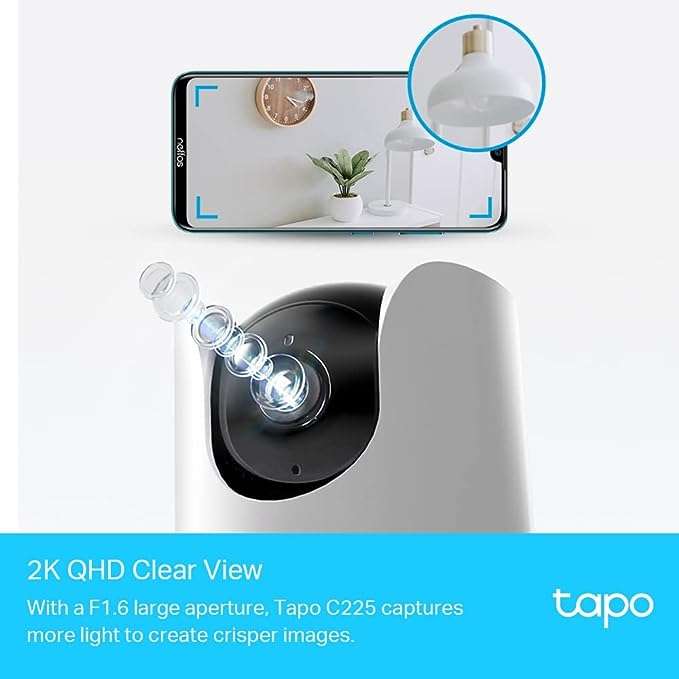 TP-Link Tapo C225 Indoor Pan Tilt WiFi Beveiligingscamera 2.5K QHD