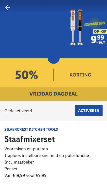[lidl plus app] Dag deals; yankee candels 50% - tekenkoffer €15 korting - staafmixer 50% korting!
