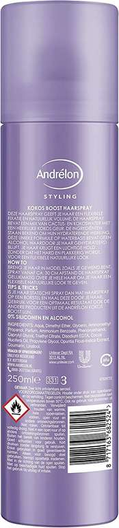 Andrélon Styling Haarspray Kokos Boost voor fijn haar - 6 x 250ML - Voordeelverpakking €14 @ Amazon