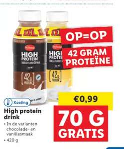 High protein drink (42 gr eiwitten) -> 70gram extra/gratis! @Lidl