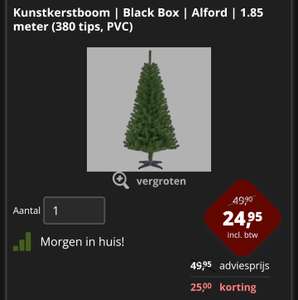 (KUNST) Kerstboom 185 cm voor € 24,95 @kabelshop