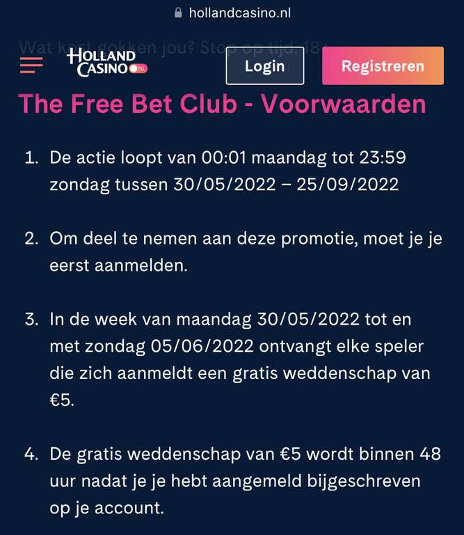 Gratis 5 euro om mee te spelen bij Holland Casino