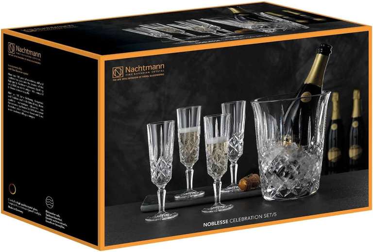 Spiegelau & Nachtmann Noblesse | 4 champagneglazen 155 ml + champagnekoeler 2,7 liter | kristalglas