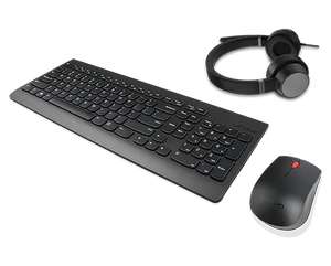 Lenovo Go Wired ANC Headset + Lenovo Essential draadloze toetsenbord-muiscombinatie