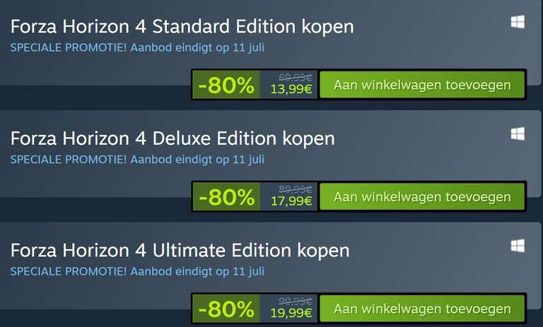 Forza Horizon 4 (PC / Steam / Steam Deck) - Alle versies -80%