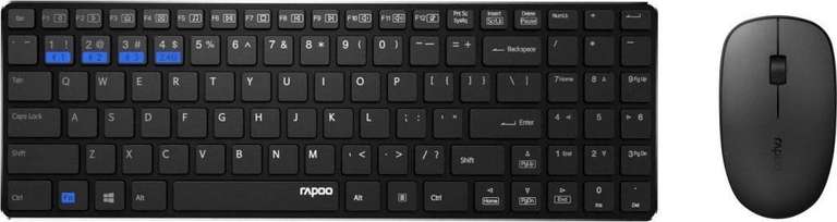 RAPOO RP 9300M BL draadloos multi-mode toetsenbord en muis 9300M - Zwart (Qwerty US lay-out)