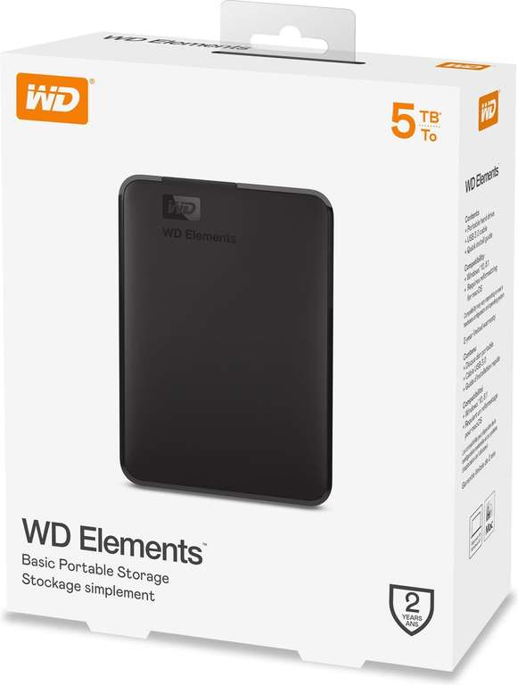 WD Elements Portable 5TB - USB 3.0 (WDBU6Y0050BBK)