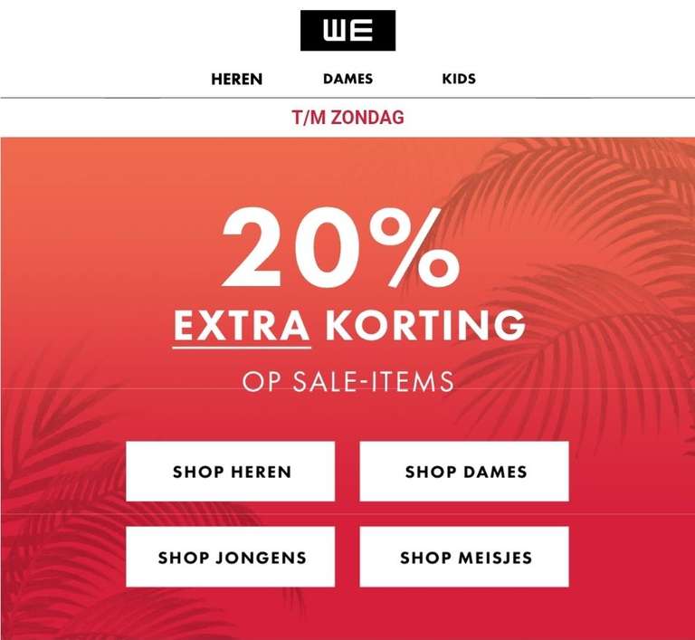 20% extra korting op sale bij WeFashion