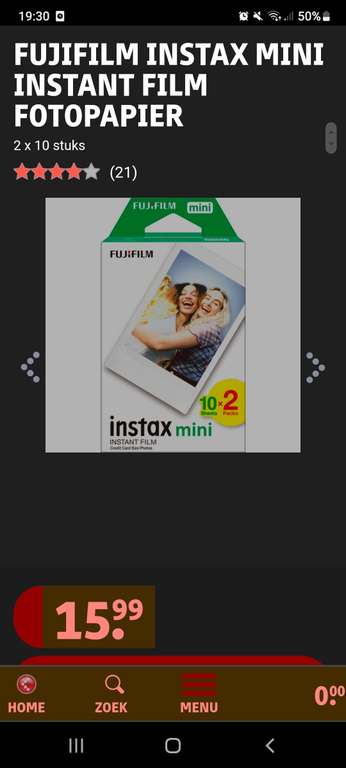 Fujifilm Instax Mini Instant Film Fotopapier 10x2
