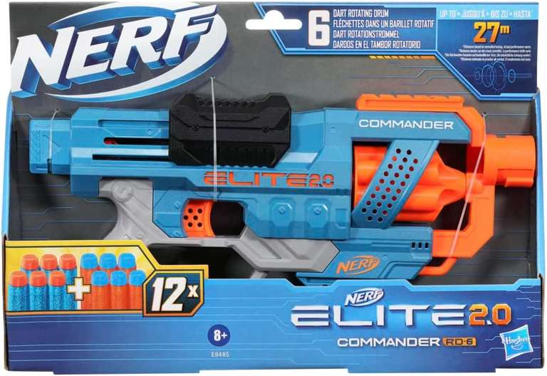 Nerf Elite 2.0 Commander RD-6 Blaster + 12 Darts (Gratis verzending met Prime)