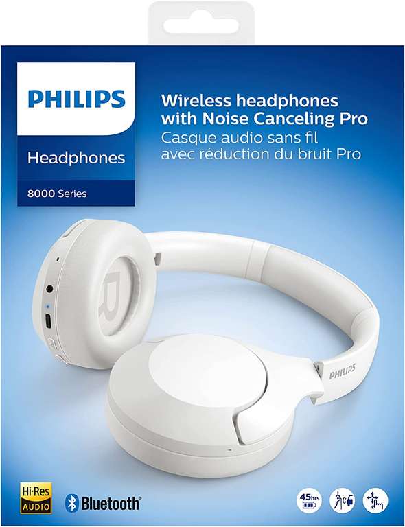 Philips TAH8506WT Draadloze Over-Ear koptelefoon Noice Cancelling Pro voor €68,10 @ Amazon.nl