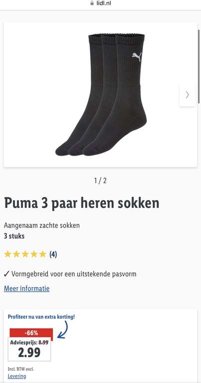 3 paar puma hoge sokken 39/42 en 43/46 zwart/grijs/wit
