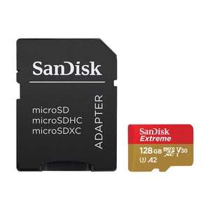 Sandisk MicroSDXC Extreme 128GB 190mb/90mb U3 V30 A2 met SD adapter