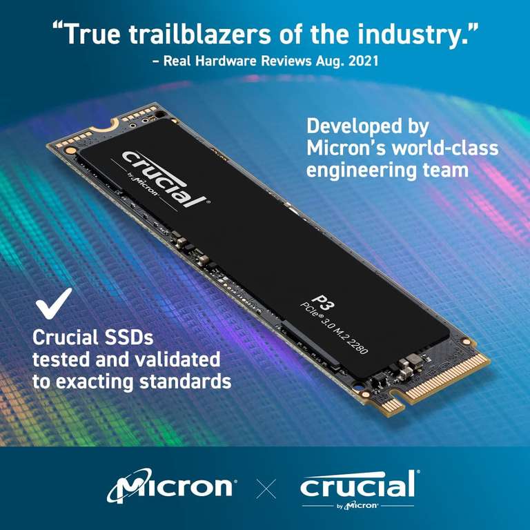 Crucial P3 4TB M.2 PCIe Gen3 NVMe Interne SSD - Tot 3500MB/s - CT4000P3SSD8
