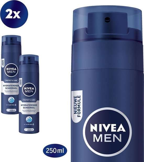 NIVEA MEN Protect & Care Scheergel - 2 x 200 ml voor de prijs van 1x
