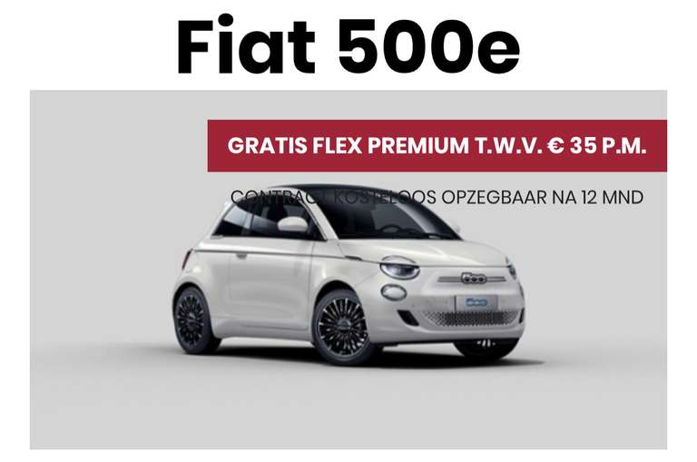 Gratis Flex Premium twv €35,- per maand bij Fiat Lease