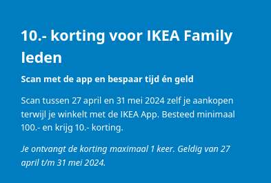 €10 korting voor Family Members als je de app gebruikt (Vanaf €100)