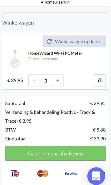 HomeWizard Wi-Fi Energie Monitor - P1 meter - Inzicht in je Stroomverbruik Via App