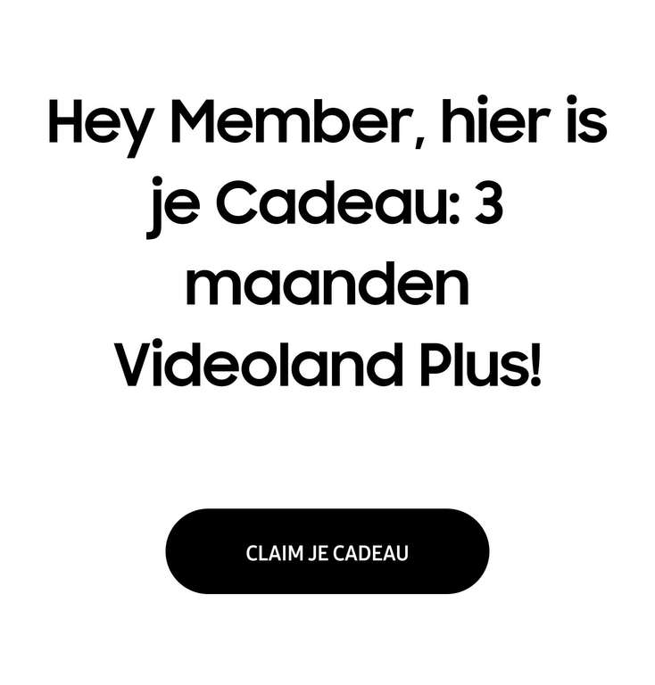 (Persoonlijk) 3 maanden Videoland Plus voor Samsung Members (check je email)