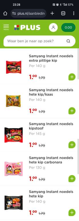 Samyang noodles alle soorten @ Plus