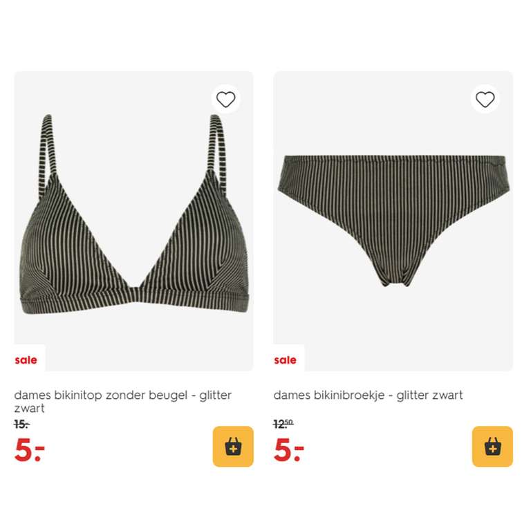 Dames bikini zwart glitter van €27,50 voor €10