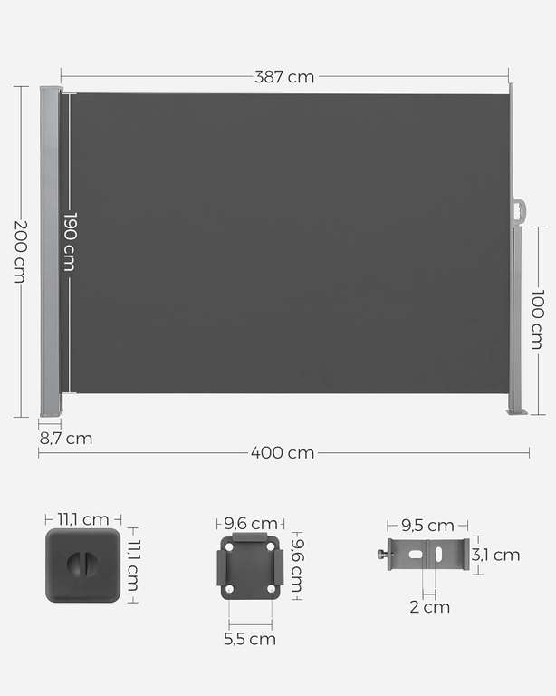 Zijluifel voor privacy / zonwering van 200 x 400 cm voor €80,99 @ Amazon NL