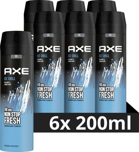 Axe Ice Chill Bodyspray Deodorant - 6 x 200 ml - Voordeelverpakking