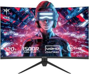KTC H27S17 Curved gaming monitor (27”, 1440p, 1500R, 1ms, FreeSync Premium) voor €169,99 @ Geekbuying