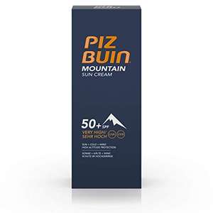 Piz Buin Mountain Zonnebrandcrème met SPF 50+, zonbescherming speciaal voor skiën en wandelen, tegen wind en kou, 50 ml