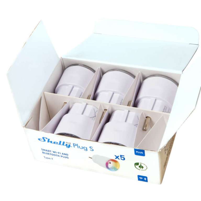 Shelly Plus Smart S Plug met energiemeter (set van 5) voor €71,99 @ NBB
