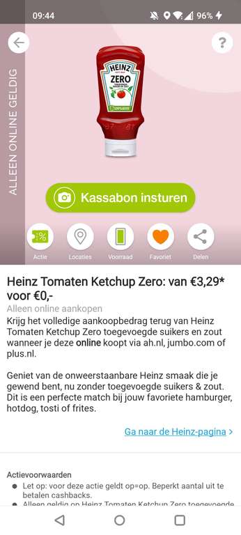 [online] Gratis Heinz ketchup zero