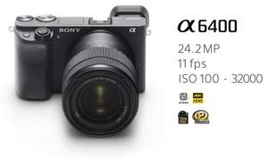 Sony Alpha 6400 Body | E-mount | APS-C | 0,02s Autofocus | 24,2 Mp | 4K Video
