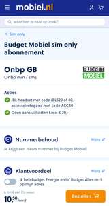 Budget Mobiel onbeperkt data en bellen (5G KPN netwerk) + JBL draadloze headset t.w.v.€48