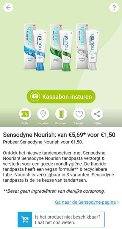 Sensodyne Nourish voor €1,50 via Scoupy