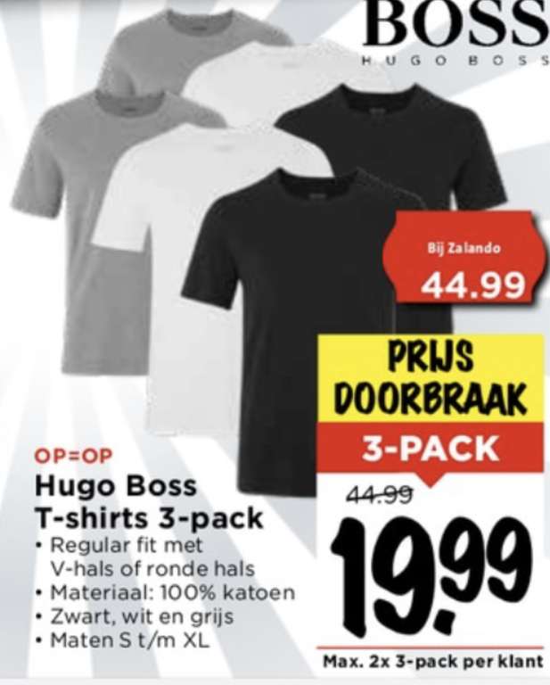 Hugo Boss T-Shirts 3 Pack Vomar