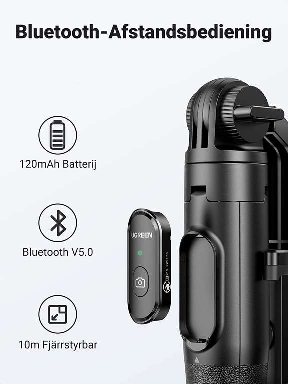 UGREEN selfiestick / tripod Bluetooth met afstandsbediening voor €23,11 @ Amazon NL