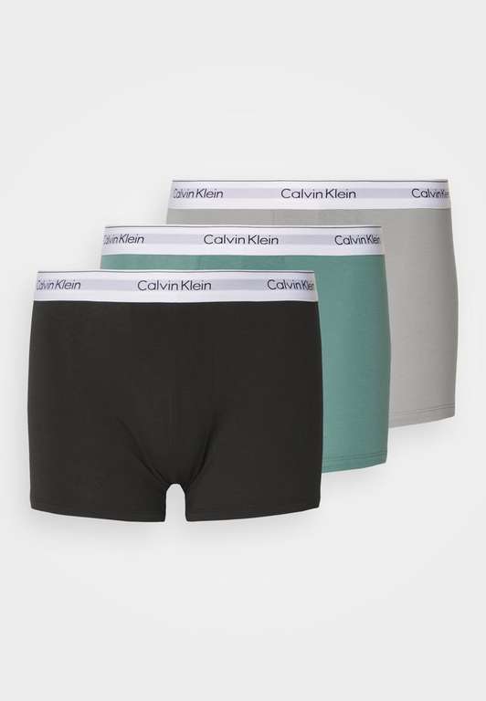 Calvin Klein Underwear TRUNK 3 PACK sagebush green/black/griffin