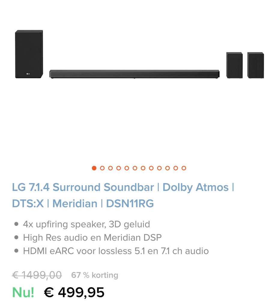 LG 7.1.4 Surround Soundbar DSN11RG