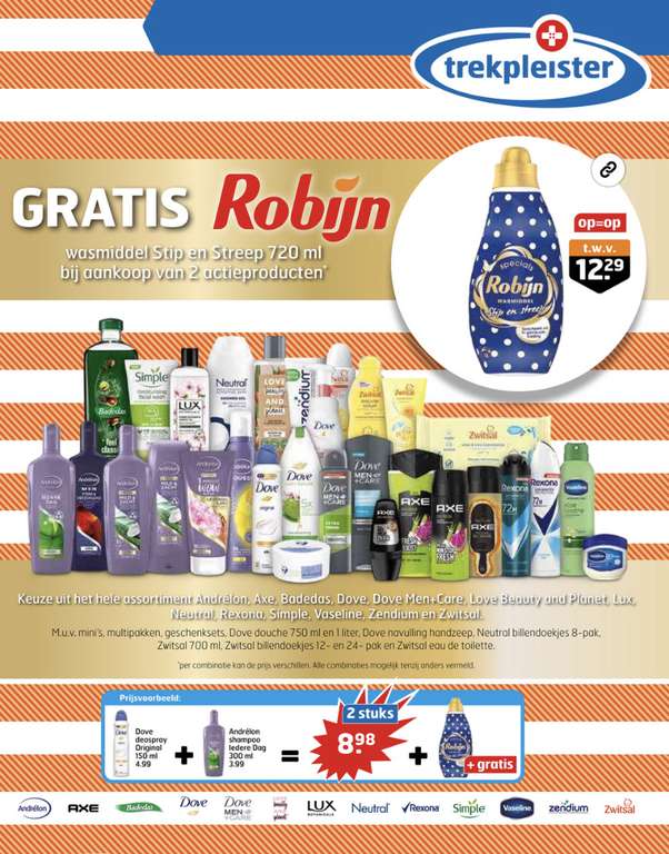 Gratis Robijn wasmiddel 720ml b.a.v. 2 producten [v.a. €4.58] @ Trekpleister