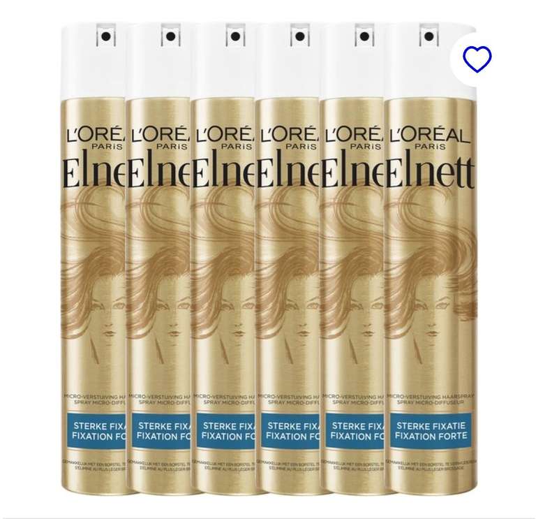 L'Oréal Paris - Elnett - Satin Haarspray Sterke Fixatie - 6 x 300ml - voordeelverpakking (gratis verzending met select)
