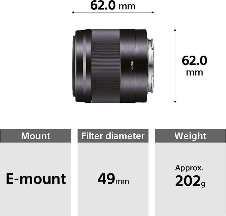 Sony SEL50F18B 50mm 1.8 Lens