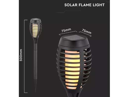 4x V-Tac Tuinfakkel Flame op Zonne-Energie