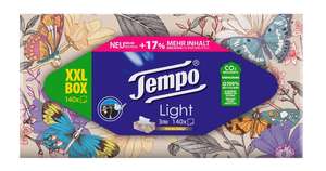 3 x Tempo XXL Light box Tissues 140 stuks voor €3.99 (€2,99 normale prijs per stuk)