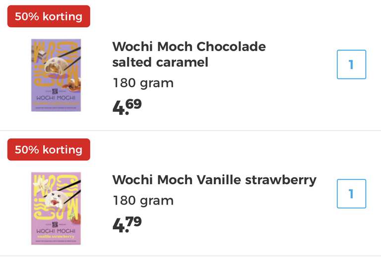 Wochi moch japans ijs verpakt in rijstdeeg 2 smaken bij Hoogvliet