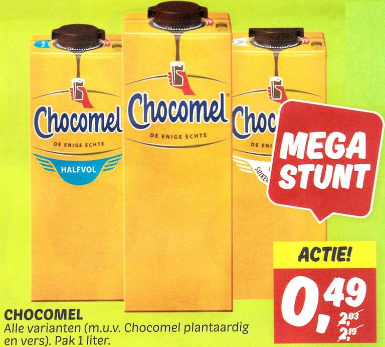 [Lokaal] Mega stunt Chocomel € 0,49 per liter, alle varianten* @ Dekamarkt