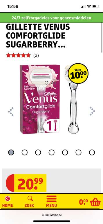 Venus gilette van €20 nu €8