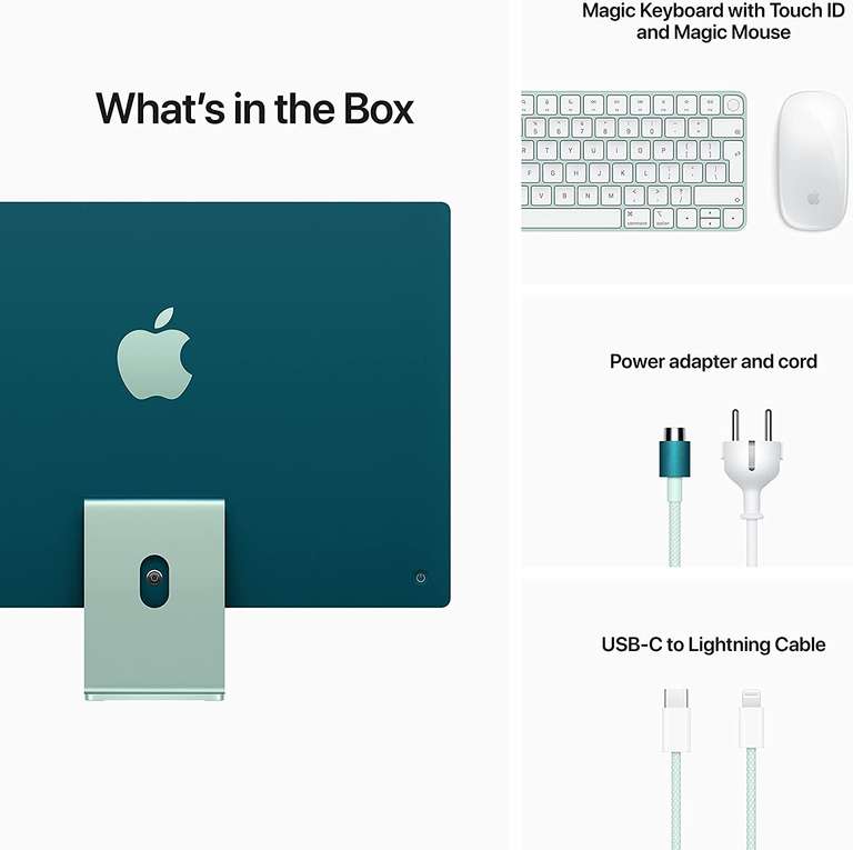 Apple 2021 iMac (24-inch, Apple M1‑chip met 8‑core CPU en 7‑core GPU, Twee poorten, 8 GB RAM, 256 GB) - roze