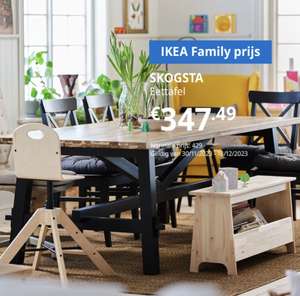 10% IKEA Family korting op eettafels en eetkamerstoelen, 20% korting op RIBBA fotolijsten en meer