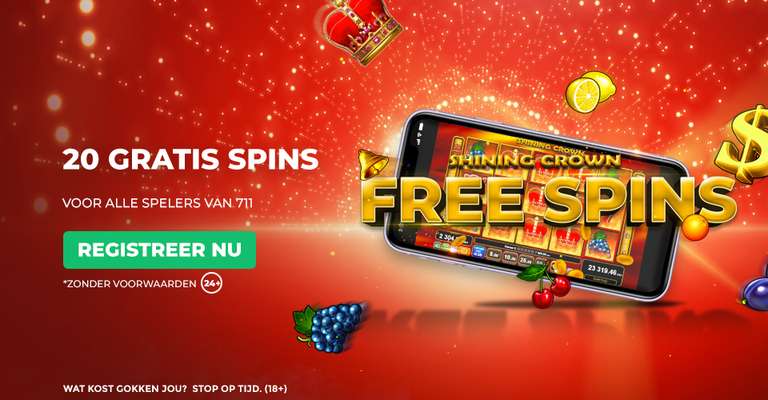 711 Casino: 20 gratis spins Shining Crown